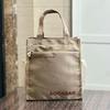 Casual Oxford Fabric Tote with Books Print and Side Pockets for Women and Students