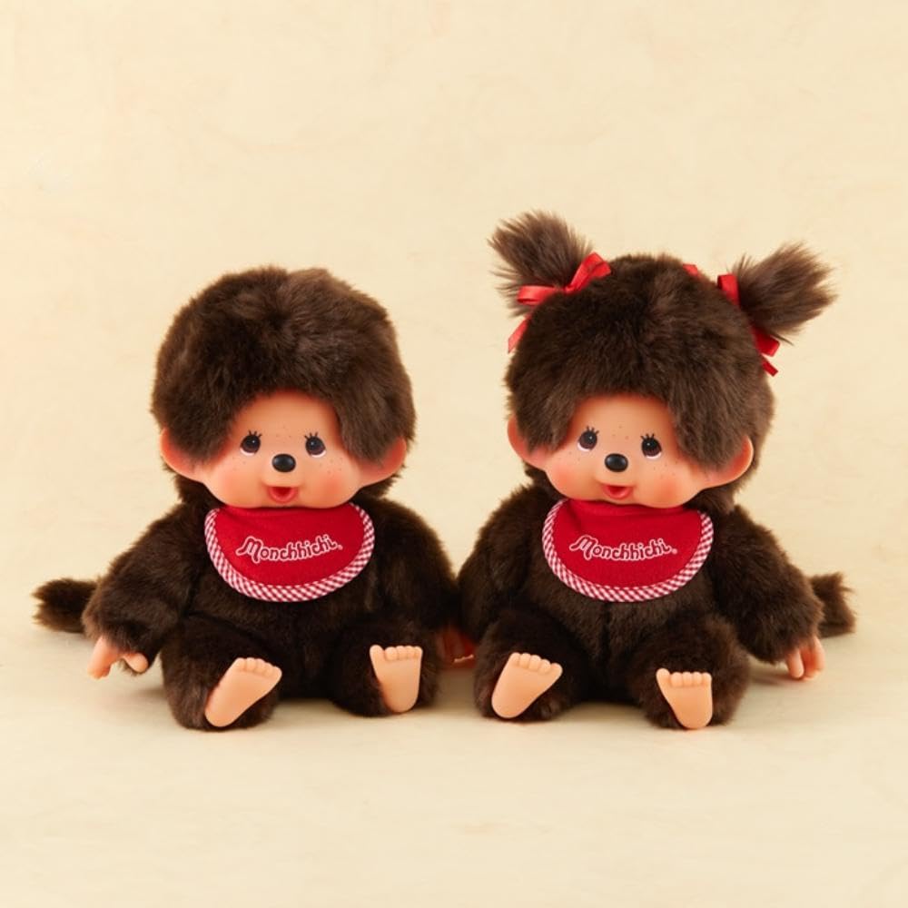 Sekiguchi Monchichi Premium Standard M Brown Boy Sitting 228553 H19 X W16 X D13cm