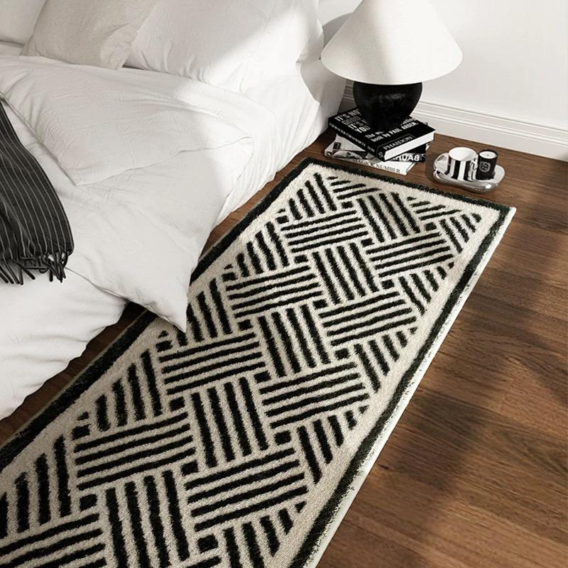VIKAMA Modern Minimalist Faux Cashmere Carpet Soft and Comfortable Bedside Rug Sofa Coffee Table Mat Home Decor