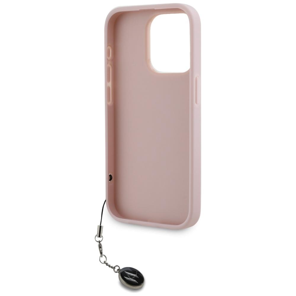 Karl Lagerfeld Klhcp15Lpsakdgcp Iphone 15 Pro 6.1 Różowy/Pink Hardcase Saffiano Rhinestones & Charm