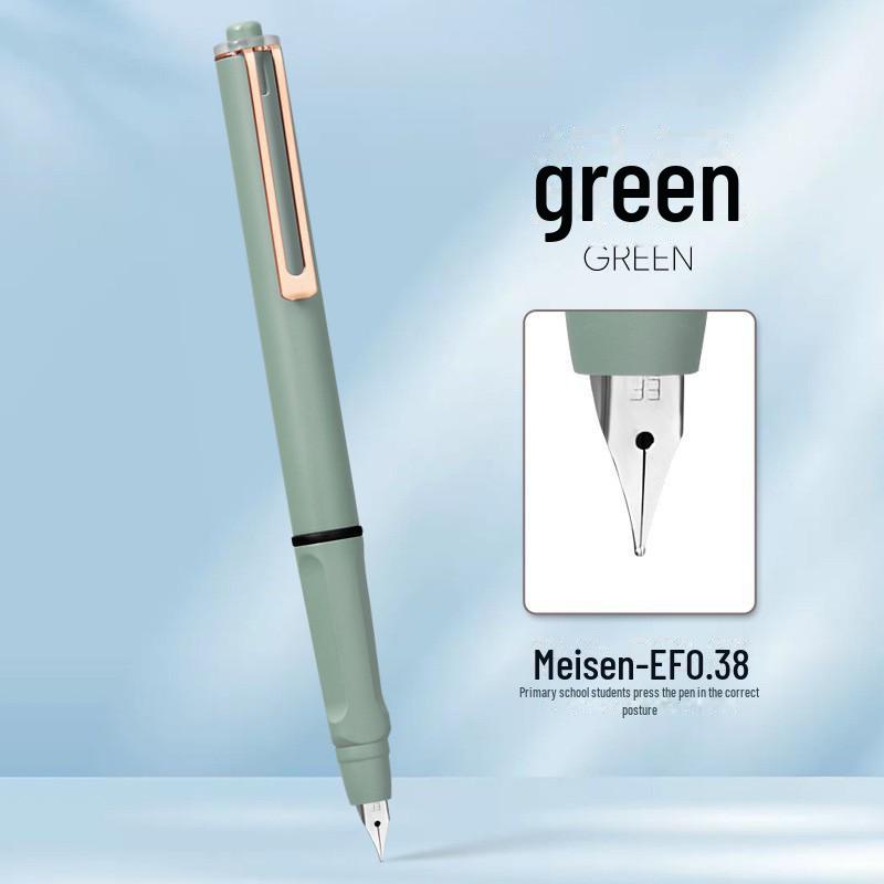 Zhengzi Student Fountain Pen - Iridium Gold 0.5mm Nib, 0.38mm Replaceable Ink Capsule, Steel Construction