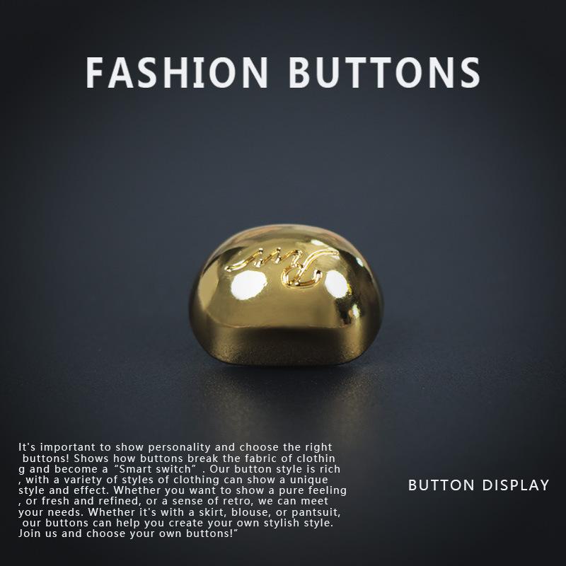 

10 шт. квадратных женских пуговиц для пальто, высококачественные пуговицы из золотого металла для топа, рубашки, изысканного свитера, одежды Bronze gold * 18MM