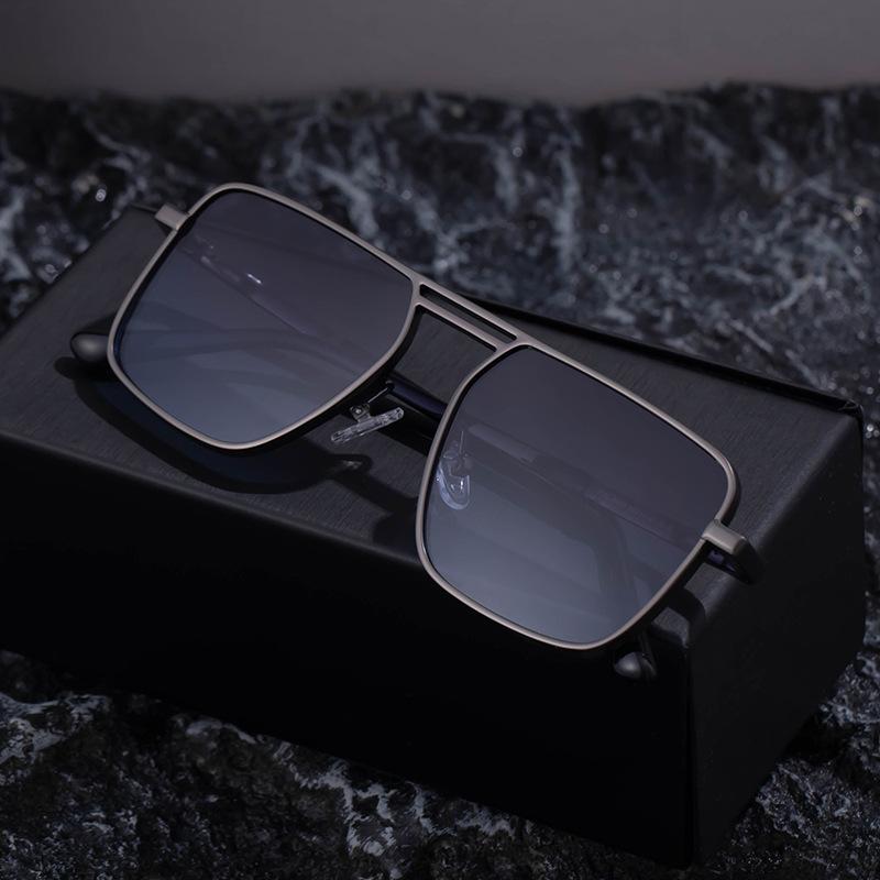 Box Sunglasses Double Beam Retro Men'S Sunglasses Trendy High-End Glasses For Men Driving