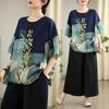 DIMANAF 2026 Plus Size New T-Shirt Women Blouse Print Flower Loose Casual O-Neck Lady Tops Tees Shirts Oversize Summer