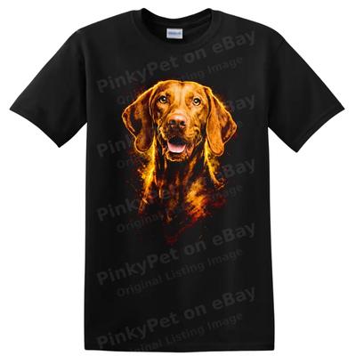 Dog Lovers T Shirt Vibrant Orange Dog Breed Graphic Tee W/ Fire Effects