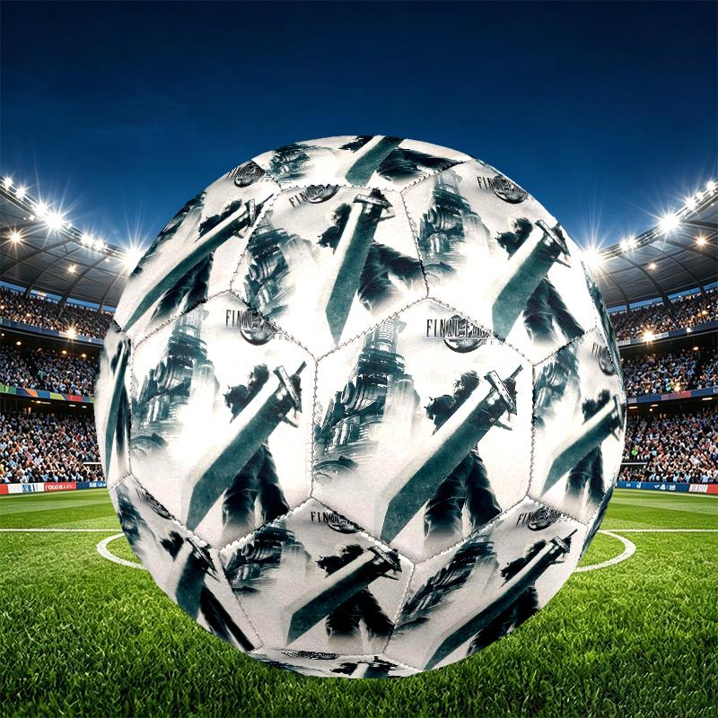 Final Fantasy Print Size 5 Soccer Ball, PU Wear Resistant Football for Match Training and Daily Practice, Birthday Gift for Soccer Fans