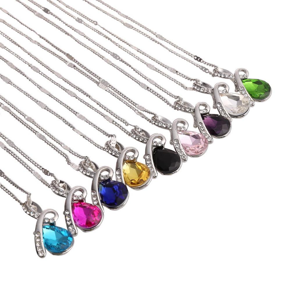 Silver Plated Angel Tear Necklace Elegant Collarbone Chain for Women Fashion Jewelry Gift