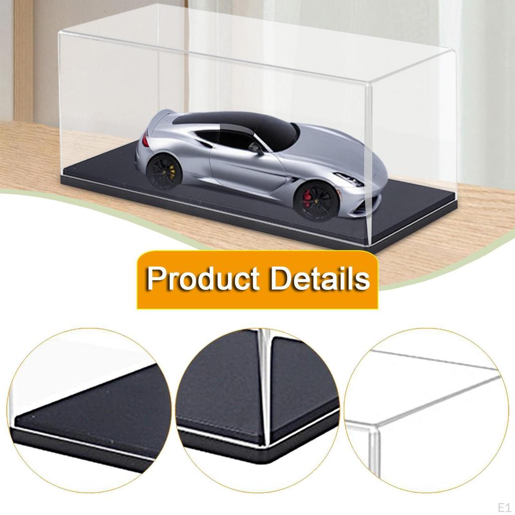 Transparent Acrylic Display Case Box Protector Modern Desktop with Stand Dustproof Showcase