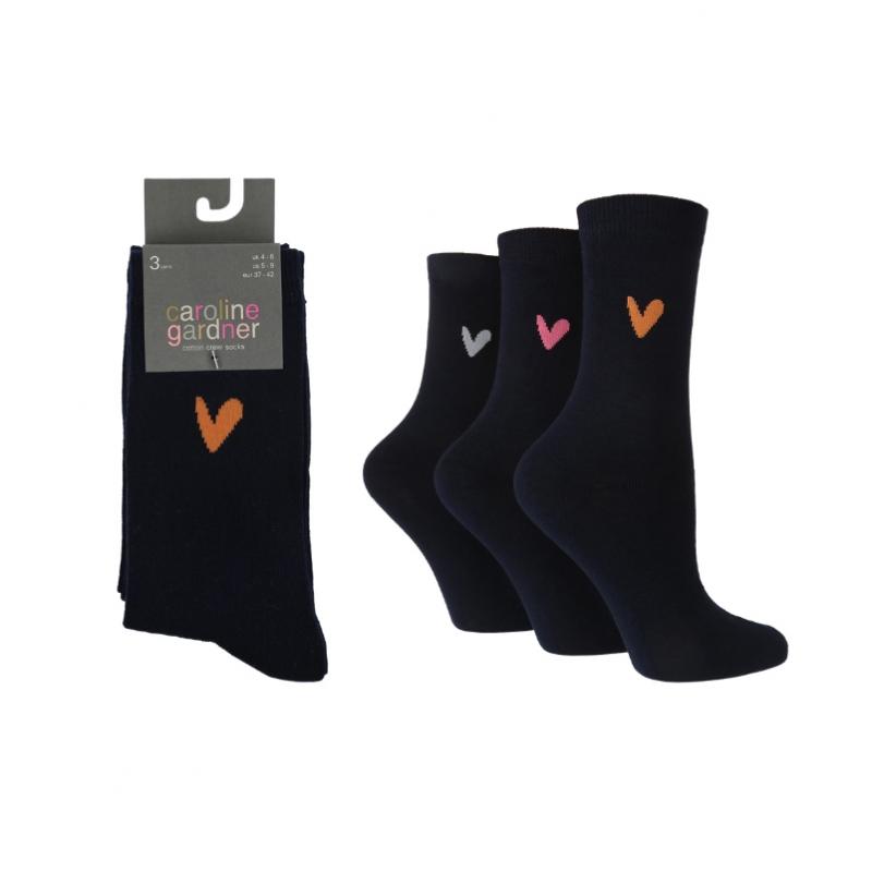 Sock Shop Women S Navy Heart Daily Sock Set