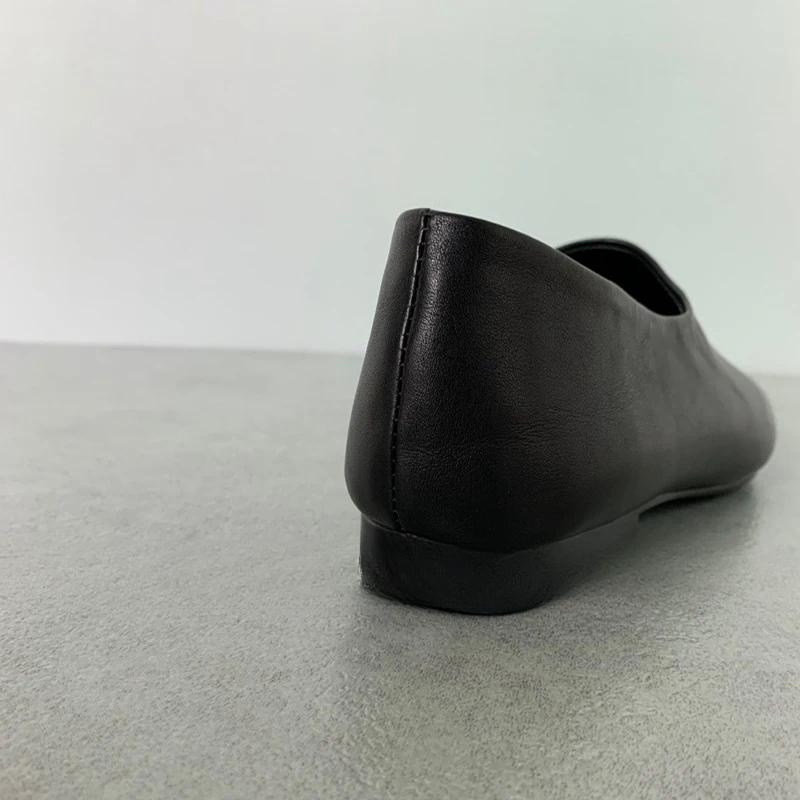 Spring Designer Soft Leather Women Loafer Shoes Elegant Shallow Square Toe Shoes Ladies Slip On Flats Shoes