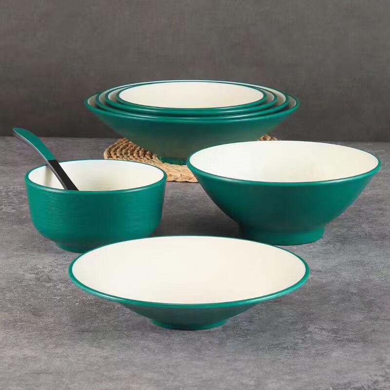 Yuzhu Xun Melamine Imitation Porcelain Douli Noodle Bowl