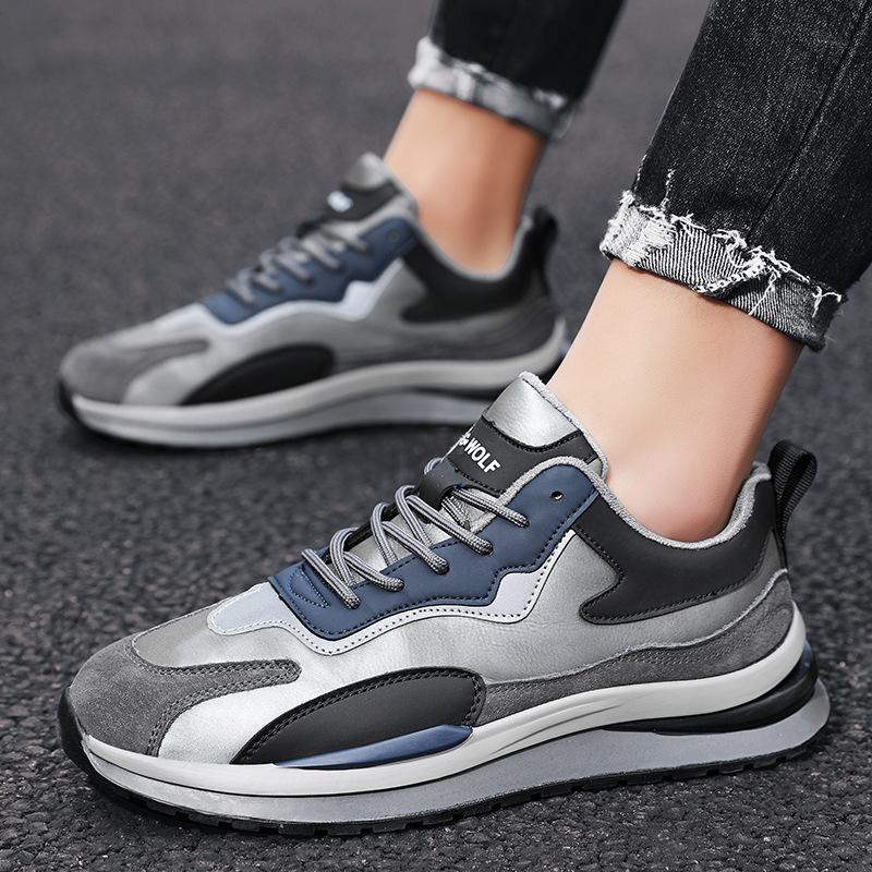Fashion versatile sports leather shoes genuine leather spring and autumn men's shoes casual men's shoes retro
