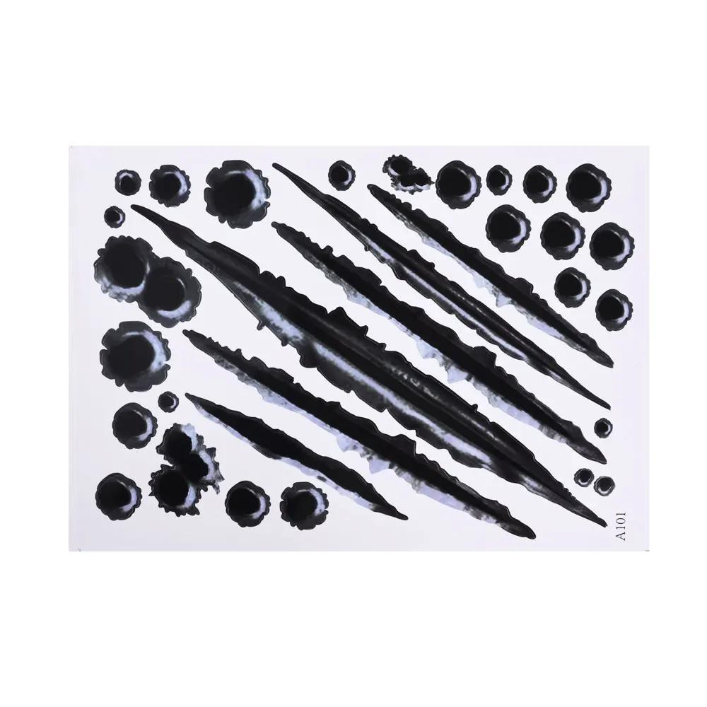 Car Styling 3D Fake Hole Sticker Motorcycle Helmet Body Simulation Scratch Hole Decal Funny Emblem Symbol Stickers