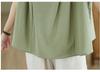 Retro Cotton Linen Short Sleeve Round Neck Top - Summer Solid Color Linen T-shirt
