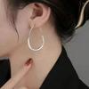 1pair Copper Material Simple U-shaped Hoop Earrings for Women