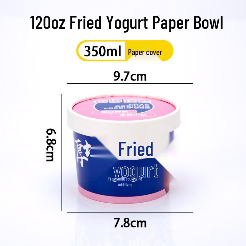 Handon Disposable Fried Yogurt Paper Bowls with Lids