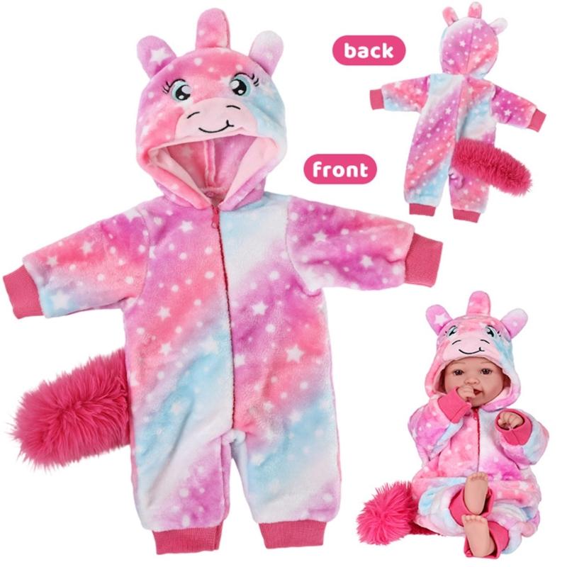 Animal Theme Costume Outfit For 43CM Reborns Doll Machine Washable Doll Clothing Easy To Change for Kids Pretend Play