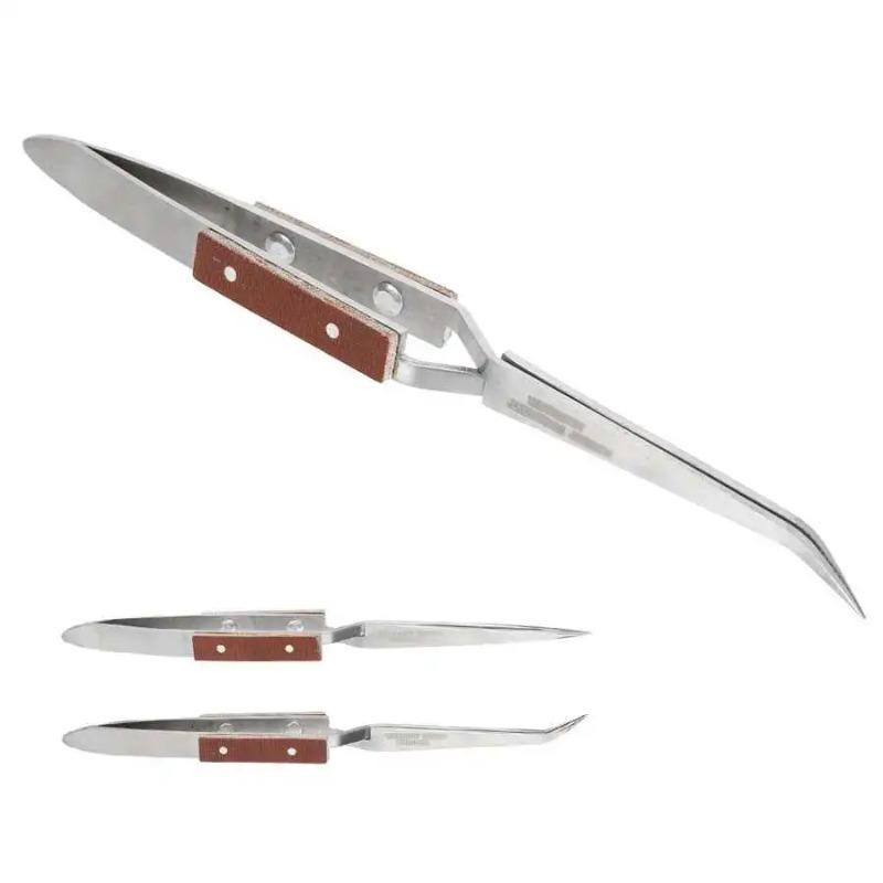 Jewelry Soldering Tweezers Straight Curved Tip Selflock Welding Tweezer Cross Locking Jewelry Making Tool Equipment for Jeweler