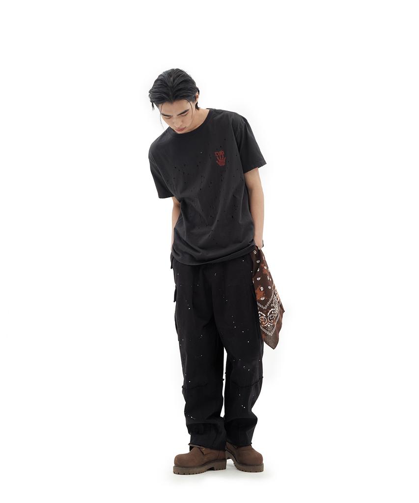 Depeugameoncheu Fingerprint Damaged T-Shirts [Charcoal]