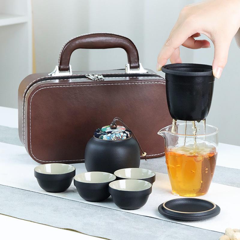 Travel tea set Outdoor tea cup Kuaike cup Portable car Kung Fu tea set Tea separation Mid-Autumn Festival gifts