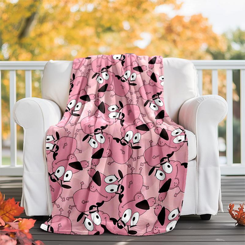 Courage the Cowardly Dog2 printed throw blanket—lightweight,soft,warm;versatile blanket for all seasons—perfect as &air-conditioning throw,nap blanket