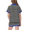 Children's Striped Pajamas Pajamas Fashion 2 Piece Shirt Shorts Set Casual Wear Set