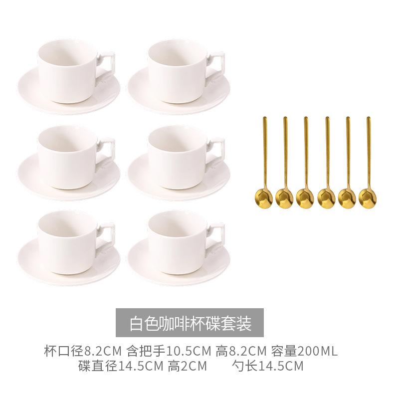 Light luxury high-value electroplated gold edge coffee cup saucer set spoon household ceramic afternoon camellia tea set