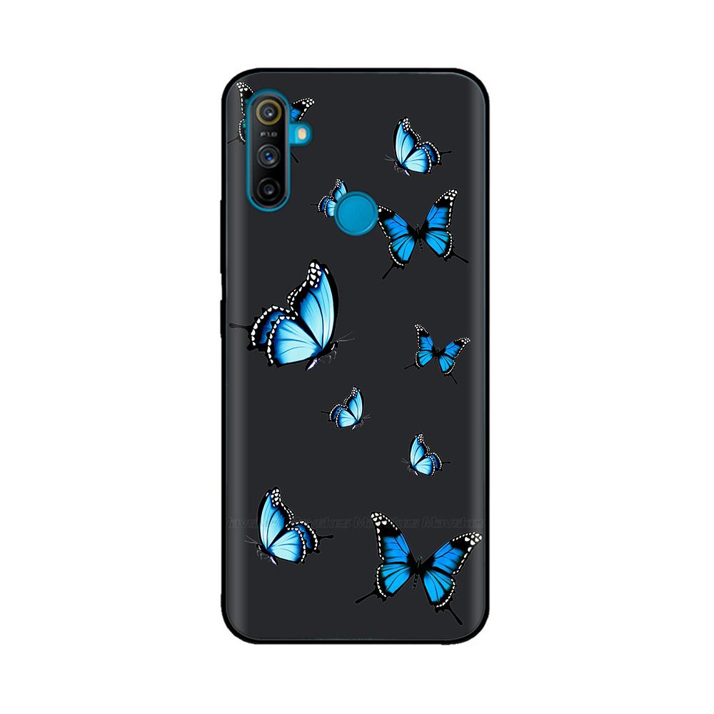 Etui do Realme C3 Miękkie Czarne Silikonowe TPU Wzór Tylna Klapka Do OPPO Realme C3 RMX2020 C 3 RealmeC3 Malowane Etui na Telefon Fundas