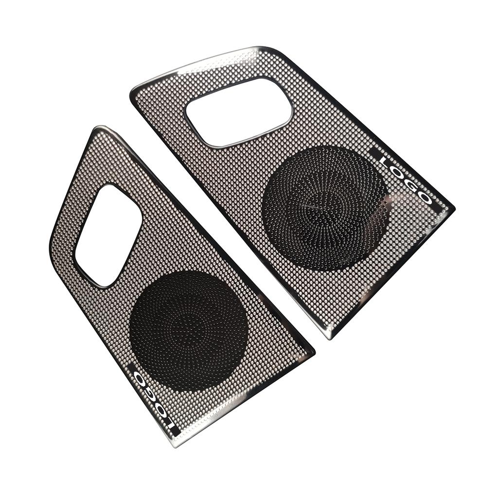 2pc Stainless Postern Door Speaker Audio Ring Cover Trim Fit for Ford Everest Endeavour 2015 2016 2017 2018