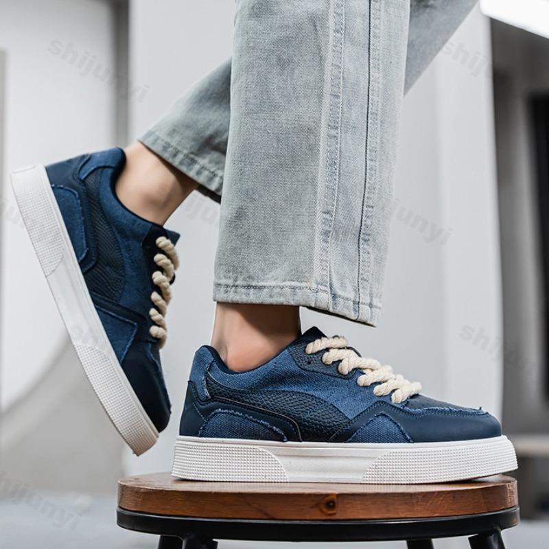 Fashion Men's Sports Casual Canvas Shoes 2025 Spring New Comfortable Versatile Fashion Trend Shoes Thick Soled Low Top Chunky sneakers