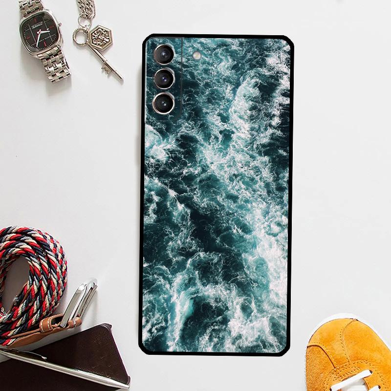 Blue Sea Ocean Waves Case For Samsung Galaxy S24 Ultra S20 S21 S22 S23 Plus S9 S10 S24 FE S25 Ultra Cover Coque