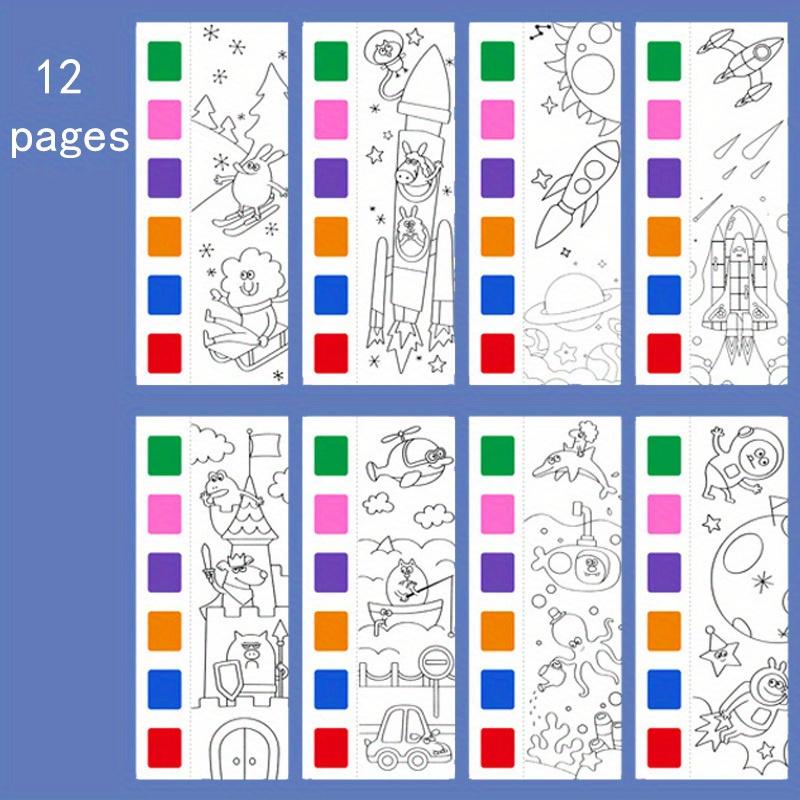 Kids Portable Watercolor Painting Book Paint With Water Brush Gouache Graffiti Picture Coloring Drawing Toys Kindergarten Gifts