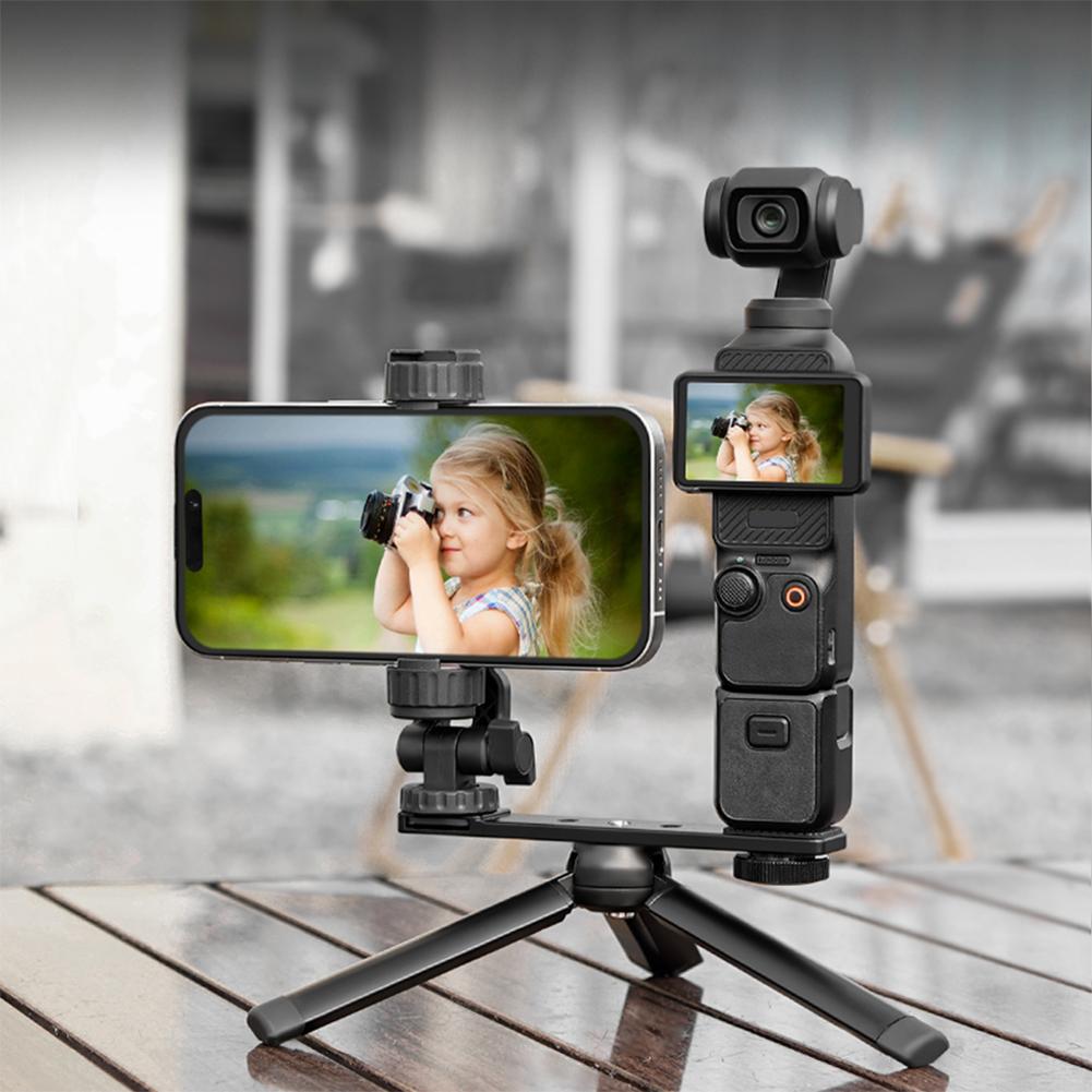 Portable Swivel Phone Clip for DJI Osmo Pocket 3 Expansion Accessories Cell Phone Holder with 1/4inch Screw & Cold Shoe