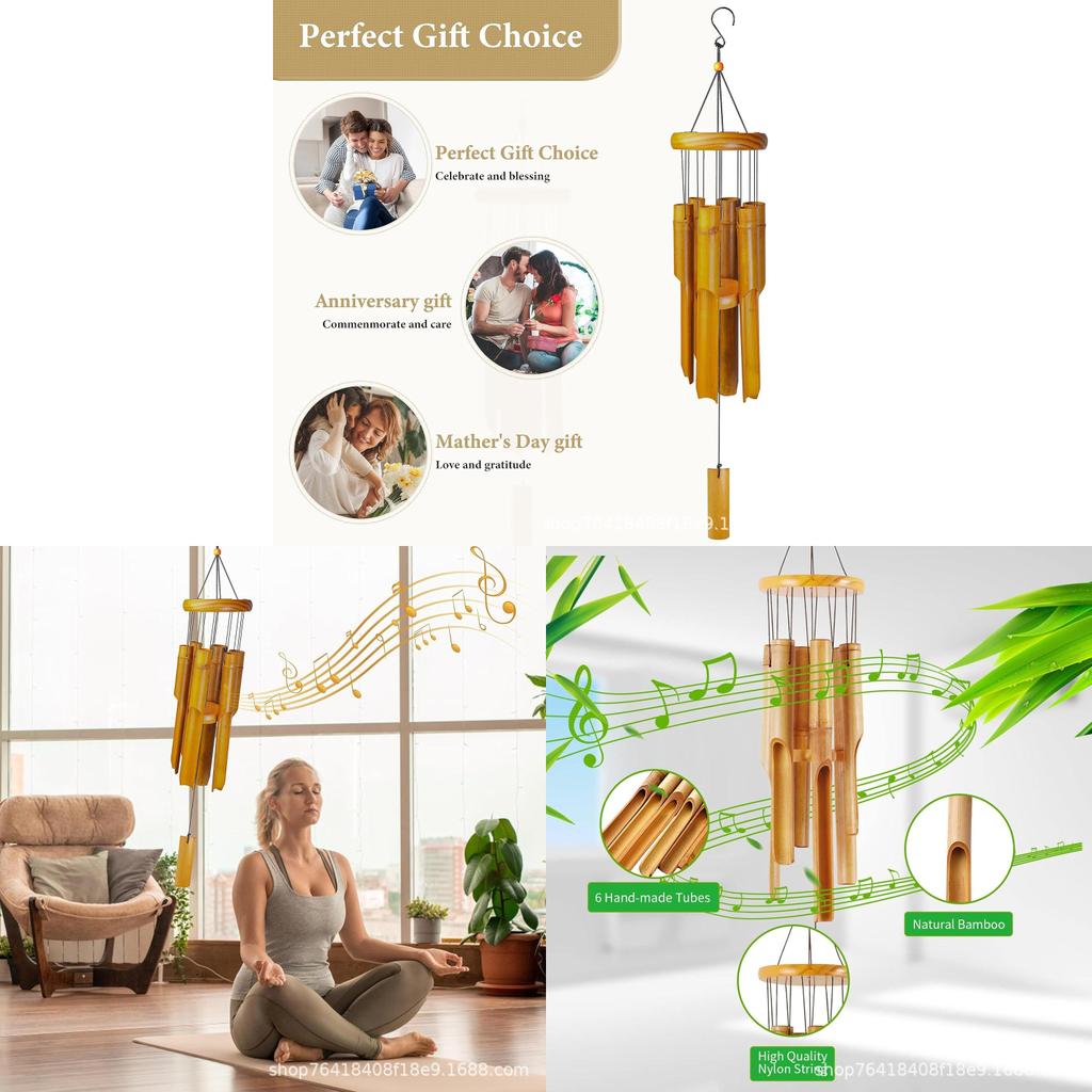 Outdoor Bamboo Wind Chime With Handcrafted Design For Garden Decor