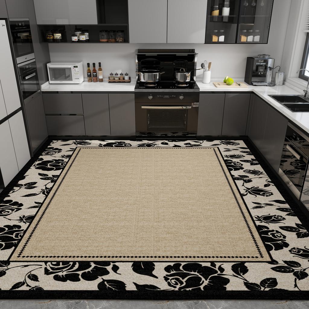 Kitchen Floor Mat Simple and Dirt-resistant Carpet Home Decoration Anti-slip Foot Mats Wear-resistant Large Size Mats