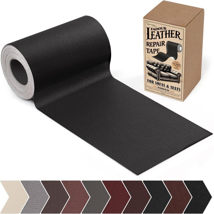 MIUSIE Läderreparationslapp Självhäftande Läderreparationstejp för Möbler, Vinylreparationstejp för Reparation av Vinyl, Soffa