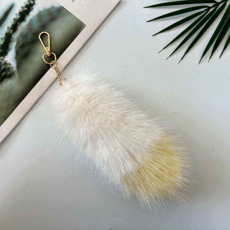 Portachiavi Ciondolo Coda di Pelliccia di Volpe Sintetica - Accessorio per Borsa in Peluche