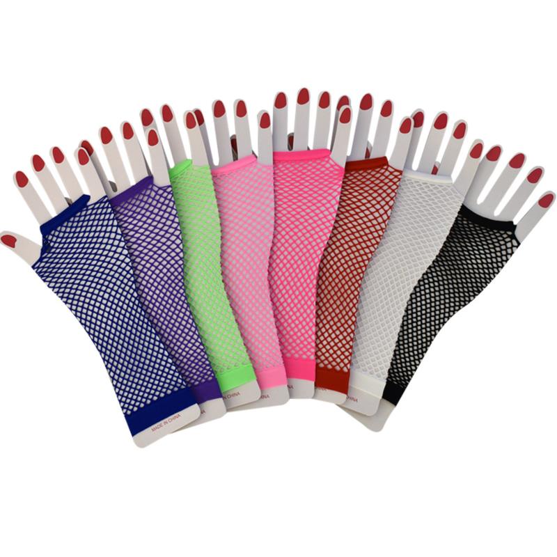 Women Fishnet Fingerless Long Gloves Leg Arm Cuff Party Sexy Arm ...