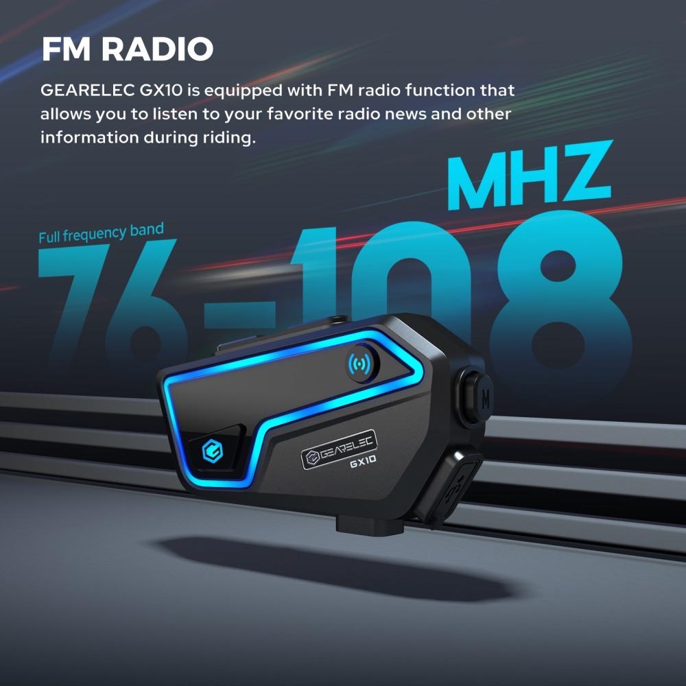 System interkomu do kasku motocyklowego 10 motocyklistów IP67 Wodoodporny bezprzewodowy zestaw słuchawkowy BT Interphone z radiem FM Muzyka do udostępniania