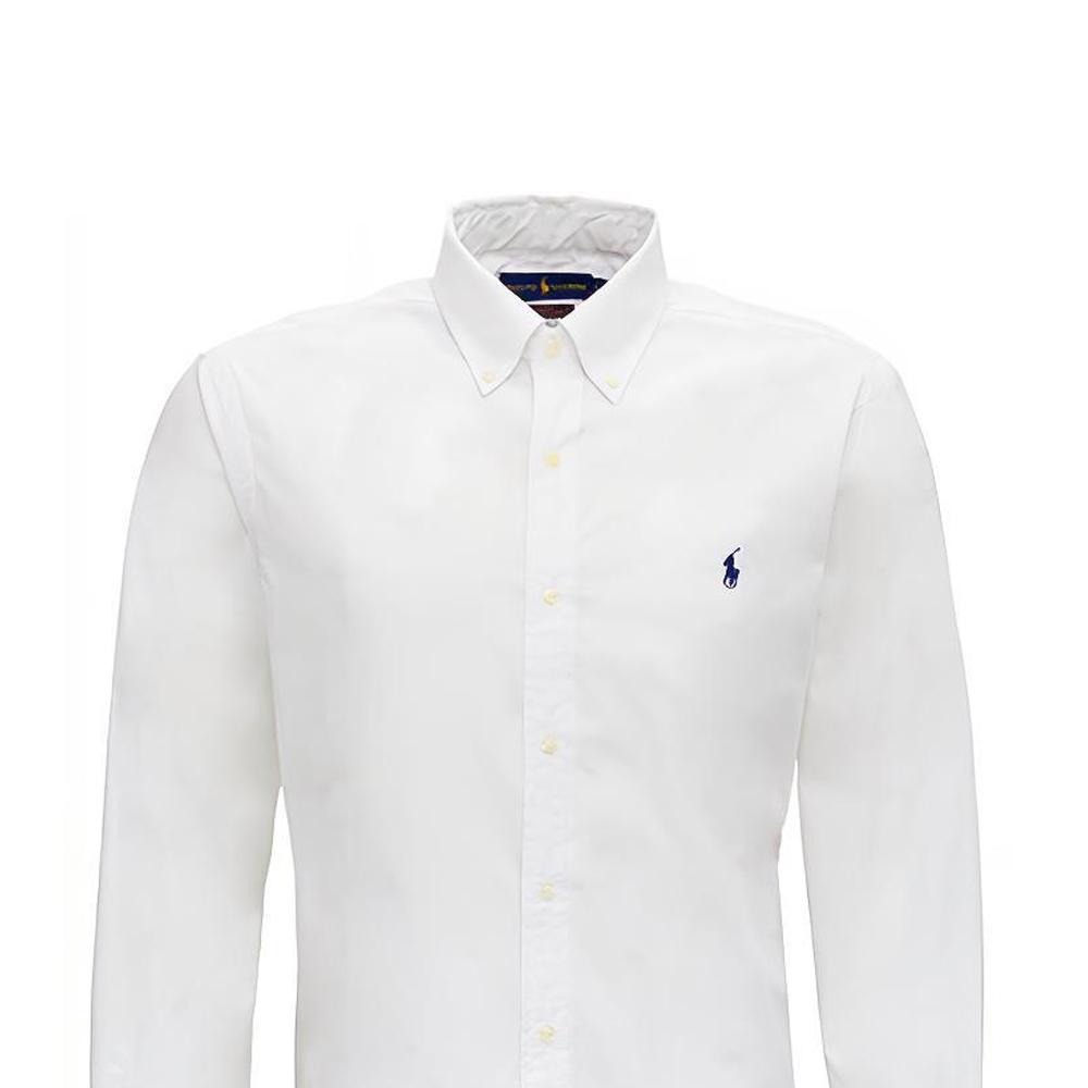 Polo Ralph Lauren Ss22 Logo Embroidered Long Sleeve Shirt Men Shirts White 710832480-002,710832479-001