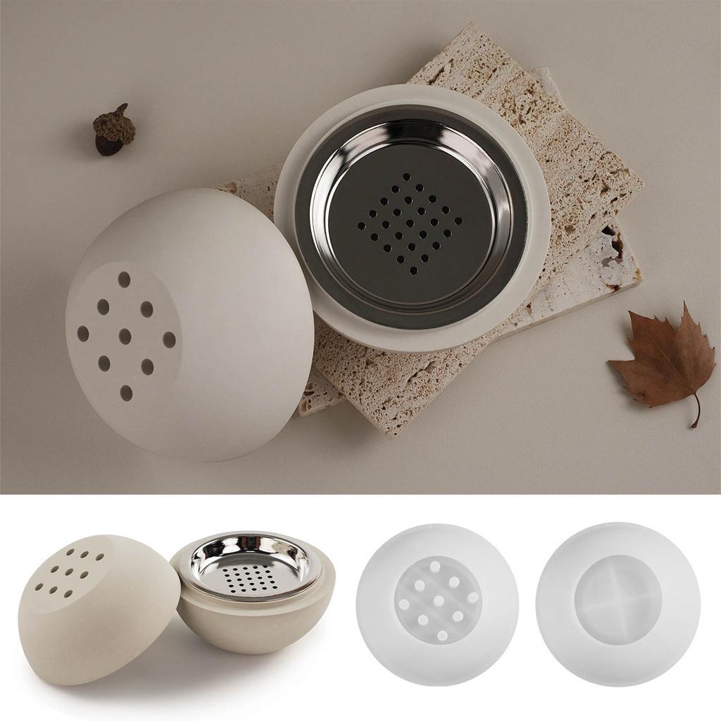 Ball Shape Incense Burner Silicone Mold Aromatherapy Cups Concrete Burning Incense Holder Molds Ornament Home Decor