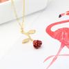 3D Rosenblumen-Halskette Benutzerdefinierte Charm-Halskette Ultimative Rosenblumen-Die Schöne und das Biest Boho-Schmuck Valentinstagsgeschenk für Frauen