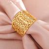 Lucktune Filigree Flower Rings Stainless Steel Women's Finger Rings Lucky Gold Flower of Life Jewelry Party Birthday Gifts