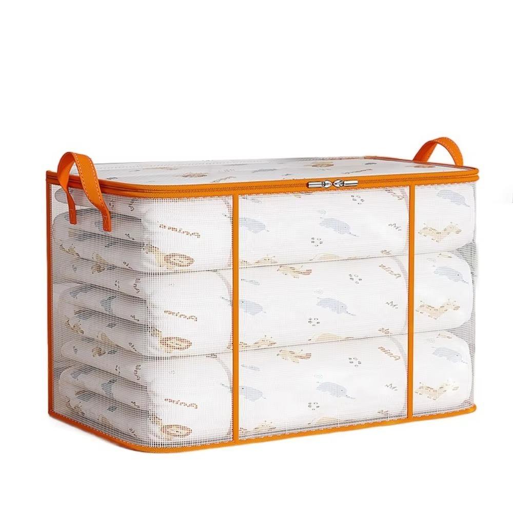 

Dust-proof Folding Storage Baskets Transparent Clothes Storage Bins for Cupboard 60*40*35CM