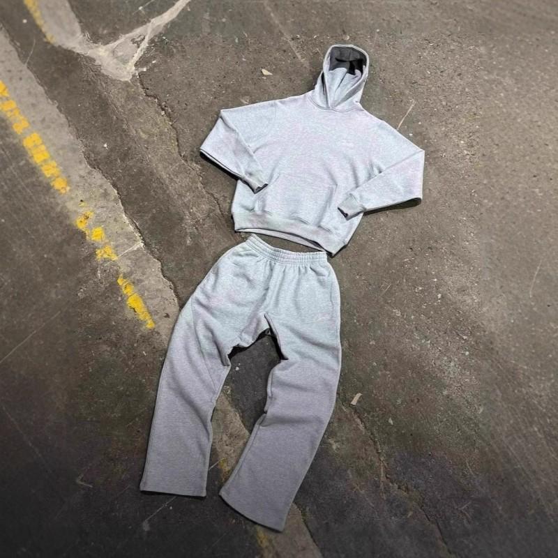 Completo Felpa con Cappuccio Oversize e Pantaloni Jogger da Uomo - Streetwear Stampa Grafica Vestibilità Larga Abbigliamento Casual