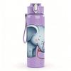 1PC Cute Elephant Playing Ball 750ml Color Plastic Sports Water Bottle Leakproof Flip Straw Lid Suitable for Sports Office Home Use