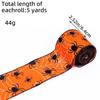 Halloween Theme Wide Ribbon for Halloween Celebration Decors 2.5inch Wire Edged Wide Ribbon 5 Yard for Festival Decors