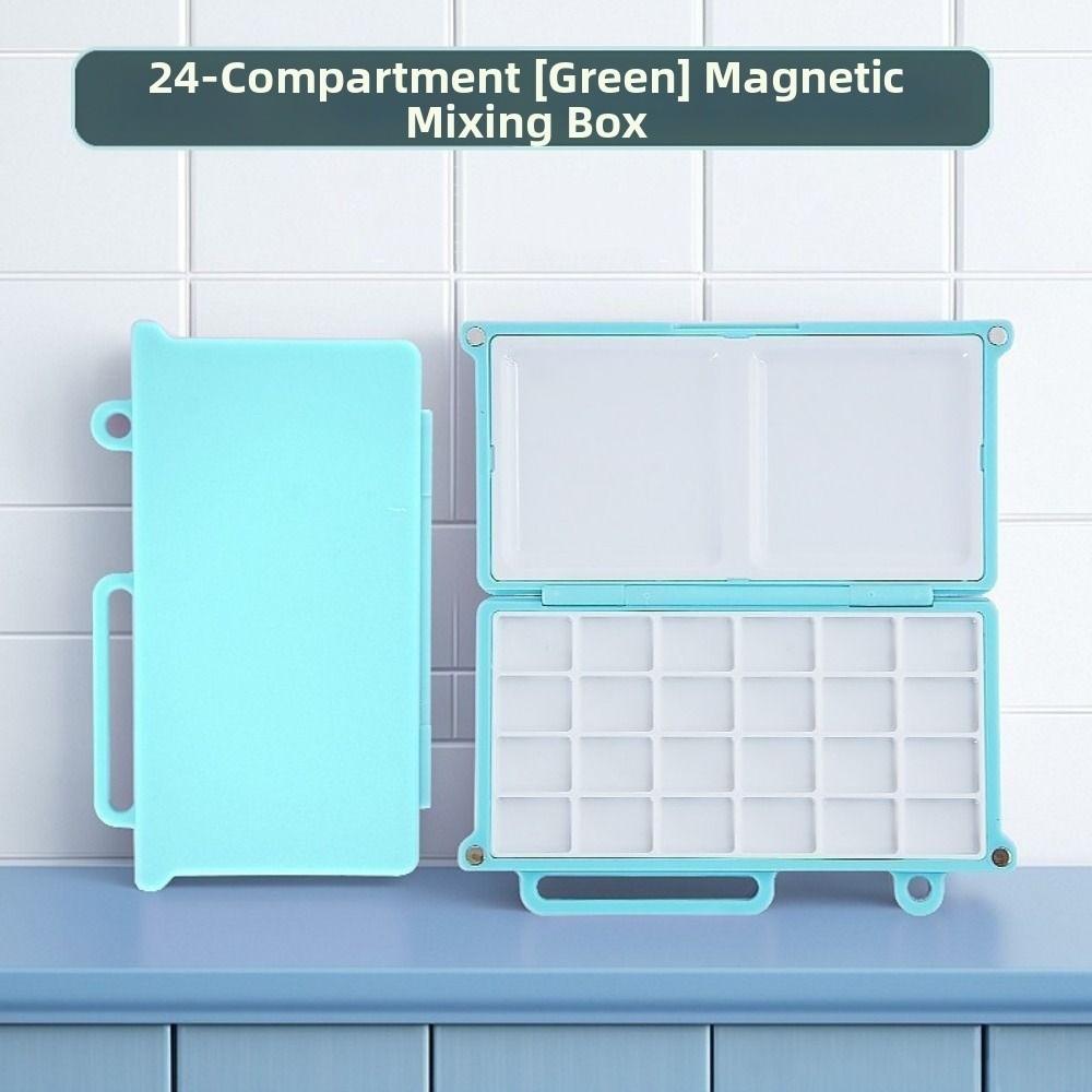 Magnetic Watercolor Paint Box 24 Grid Plastic Pigment Box Empty Paint Palette  Outdoor Sketching
