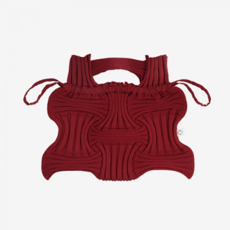 Pleatsmama Big Bow Bag Burgundy