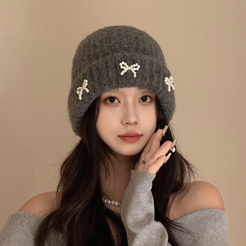 Women's Versatile Fashion Cold Hat Wool Blend Bow Knit Hat